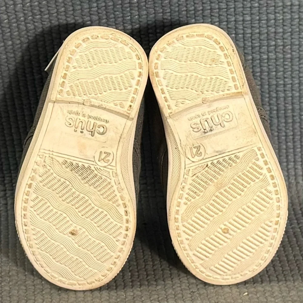 CHÜS Dylan Gray Canvas Lace-Up Slip On Shoes Size‎ 5.5C US 21 EU